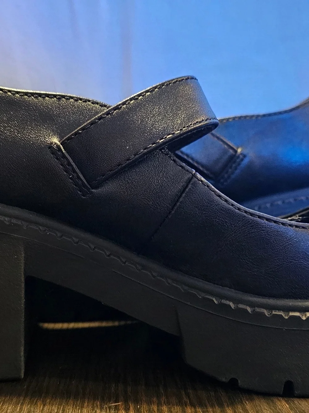 Madden NYC Thompkins black chunky platform Mary Jane shoes.